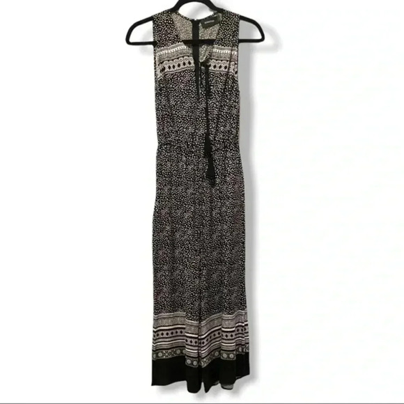 MINKPINK Jumpsuit Nordstrom Aurora Jumpsuit Black Printed Crop Wide Leg XS - Picture 7 of 16